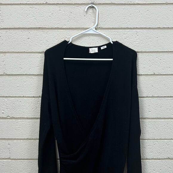 Anthropologie Black Wrap Sweater size XS - Picture 7 of 8
